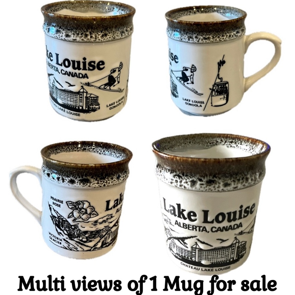 Vintage Alberta Canada Lake Louise Souvenir Stoneware Mug (1 Mug for sale)